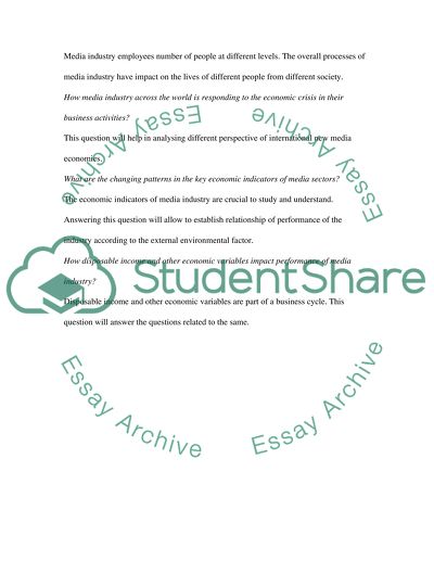 The Development of the New Media Economics under influence of global economics crises