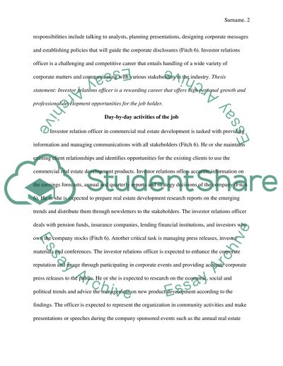 English 2 Investor Relations Officer