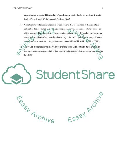 Foreign Currency Matters