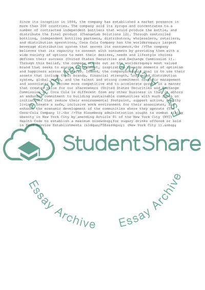 A Strategic Communication Campaign on Coca Cola Company 2012