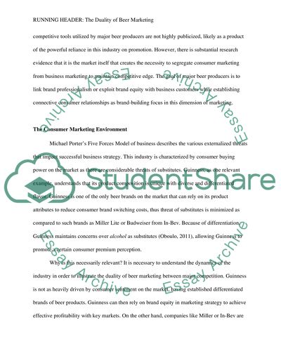 The Duality of Beer Marketing: Marketing to Businesses and Consumers