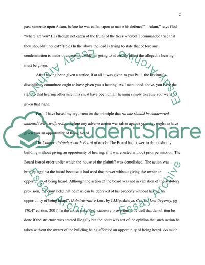 No one should be condemned unheard