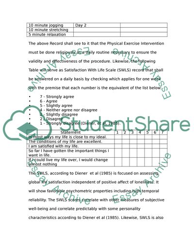 Intervention Paper on Exercise