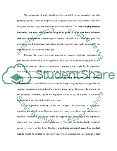 A Supervisor of a Shoe Store