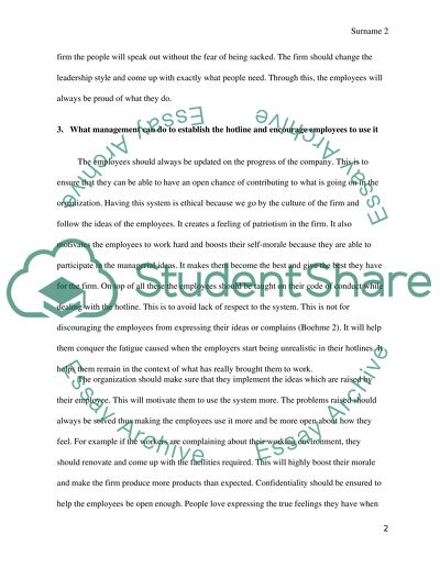 The Hotline Policy for Our Firm