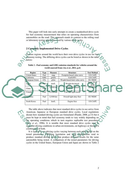 Standard drive cycle recreation from general driving behaviour