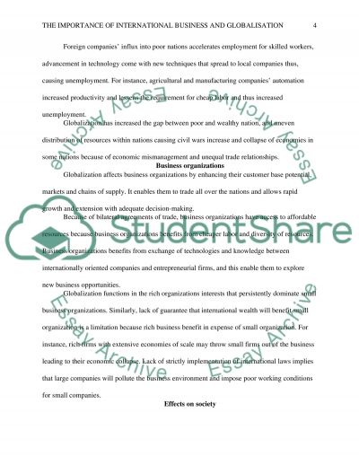 Business and globalization essay