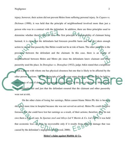 Issues on Law of Negligence