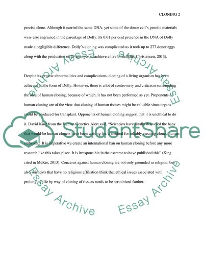 Cloning in Forming Type Specific Cells