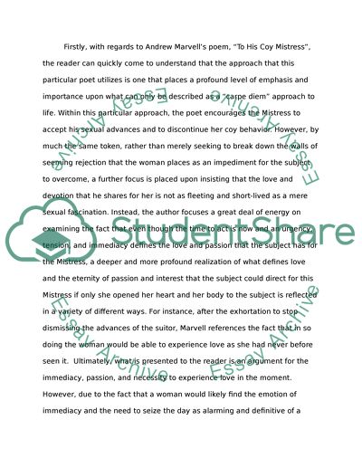 Understanding of Love in A Valediction Forbidding Mourning and To His Coy Mistress Poems