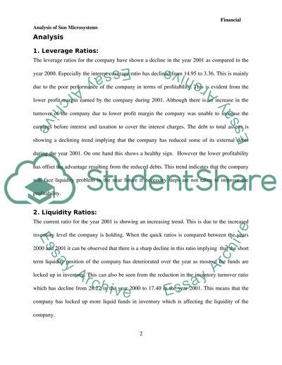 An Evaluation of Sun Microsystems Consolidated Balance Sheet