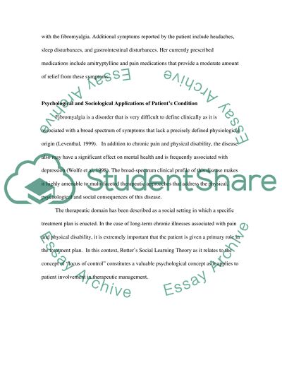 Application of Social Cognition Theory to the Medical Management of a Patient Diagnosed with Fibromyalgia