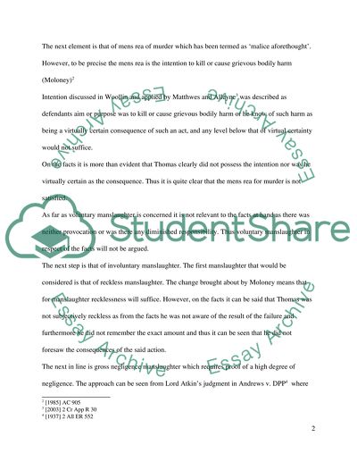 Law on Homicide Analysis