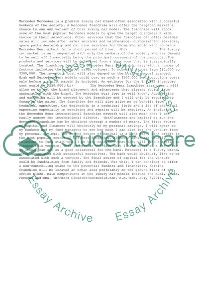 Mercedes Benz (Franchise Evaluation Paper)