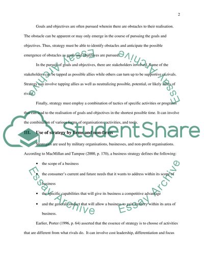 Facets and Uses of Strategy