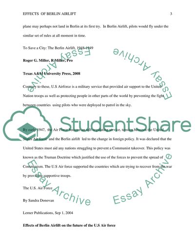 Effect of the Berlin Airlift on the future of the U.S. Air Force