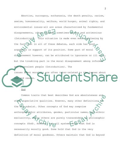 God, Reason, and Morality: Is There a Difference