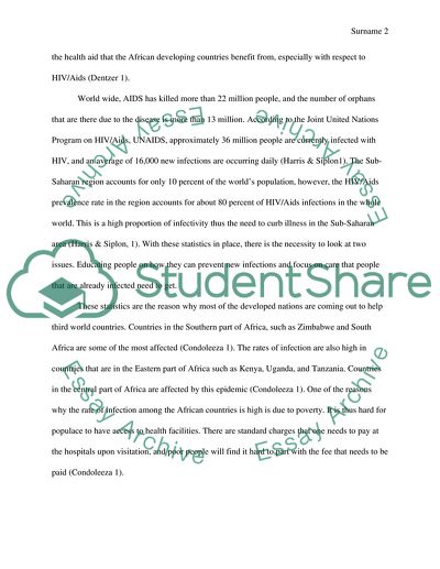 Benefits of American Aid to AIDS Patients in Third World Countries in Africa