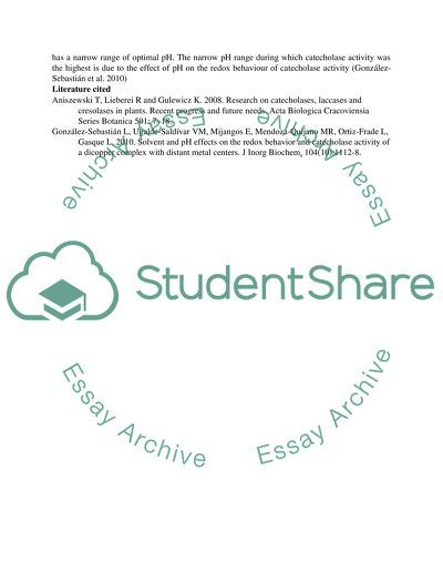 Measuring the reactions of the enzymes catecholase in different levels of pH in different tempereture
