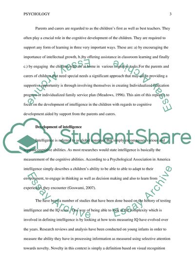 Role That Parents or Carers Play in Promoting Childrens Cognitive Development