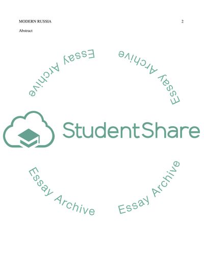 Modern Russia: A Burgeoning Democracy or a Returning Autocracy