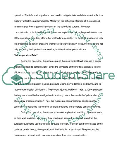 Role of the Registered Nurse in the Operating Room