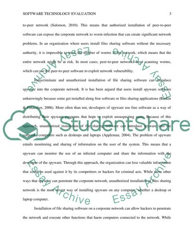 Software Technology Evaluation