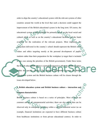 The british education system and its effects on british business culture