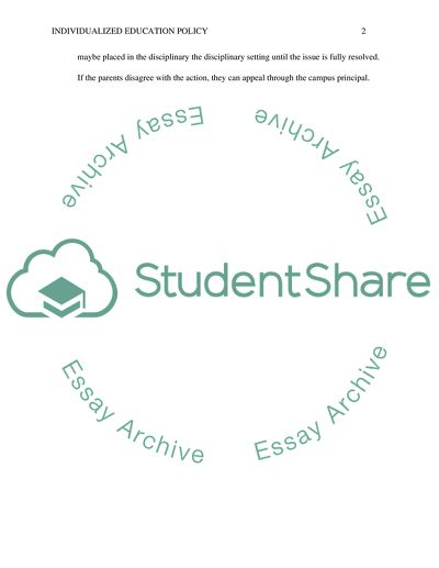 Individualized Education Policy