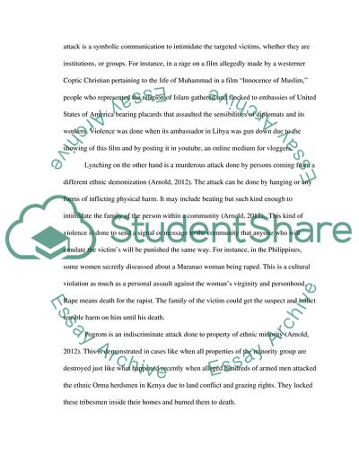 Four major forms of ethnic violence