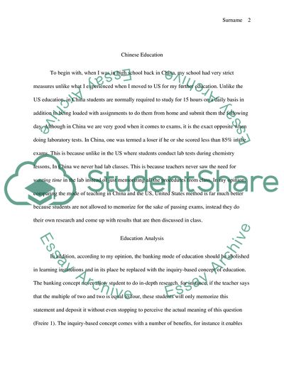 Education experiences analysis