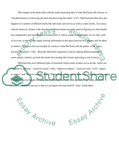 Comic book pages summary WEEK 2