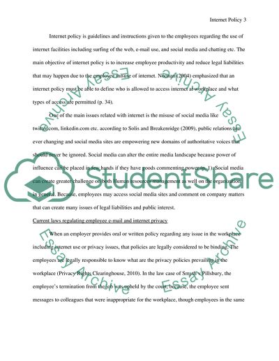 E-Mail, Internet Use, and Privacy Policies