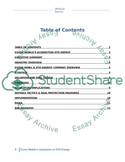 Exxon Mobiles Acquisition of XTO Energy