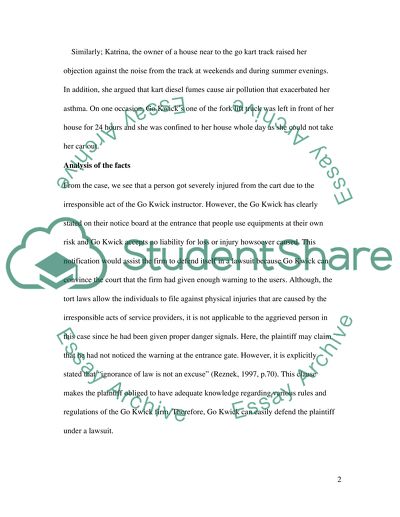 Law of tort, Case study