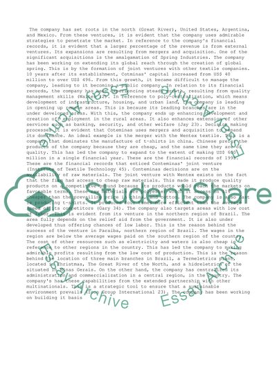 Coteminas. Organizational structure