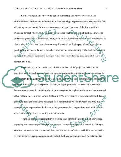 Service-Dominant Logic and Customer Satisfaction