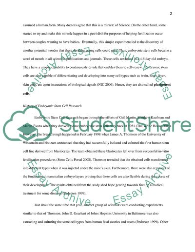 The Study of the Human Embryonic Stem Cells