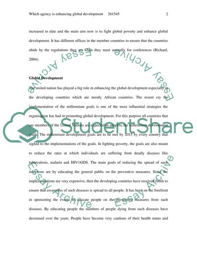 Which Agency is Enhancing Global Development