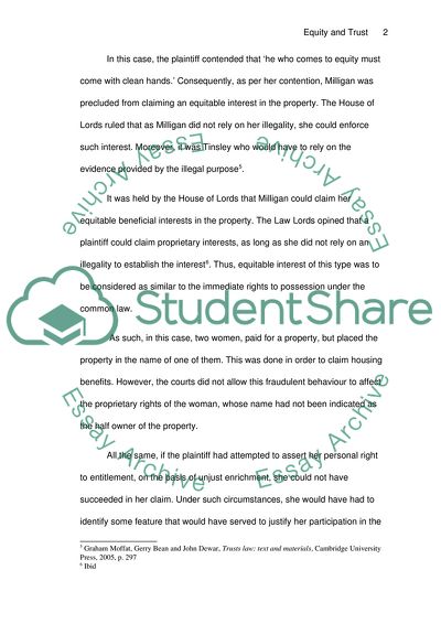 The Case of Tinsley v Milligan