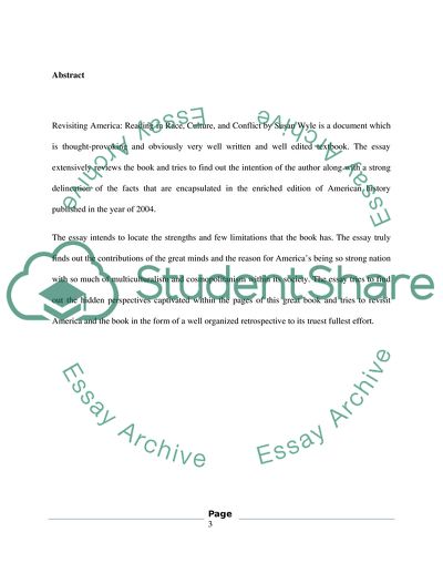 Revisiting America: Reading in Race, Culture, and Conflict textbook summary