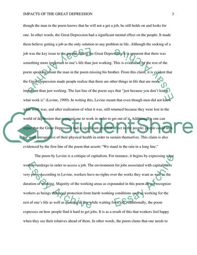 Impacts of the Great Depression