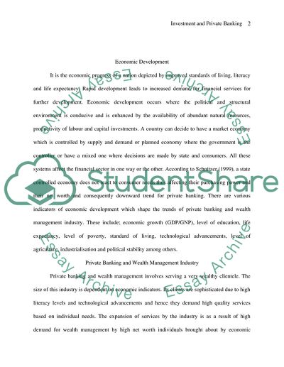 Investment Banking & Private Banking