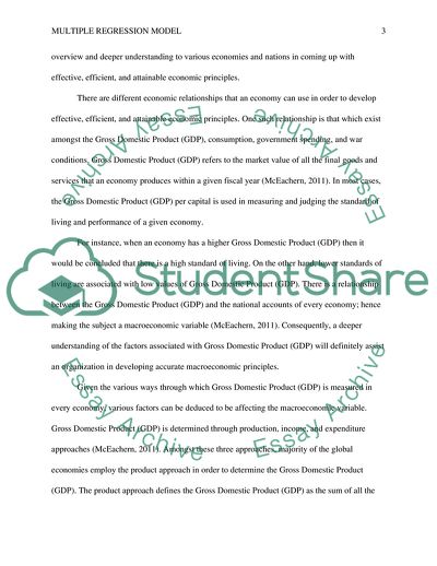 Multiple Regression Model for US GDP