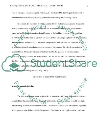 Roles Expectations and Competencies