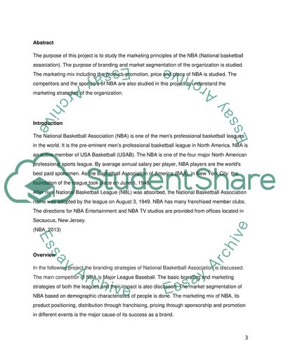 Marketing Principles of National Basketball Association (NBA)
