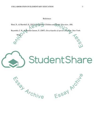 Collaboration in Elementary Education