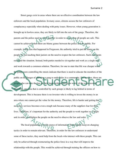 Impact of Technology and Community Policing on Eliminating the Street Gangs