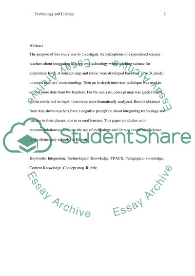 Assessing Teachers Integration Technology and Literacy in Elementary Science Classrooms in Kuwait