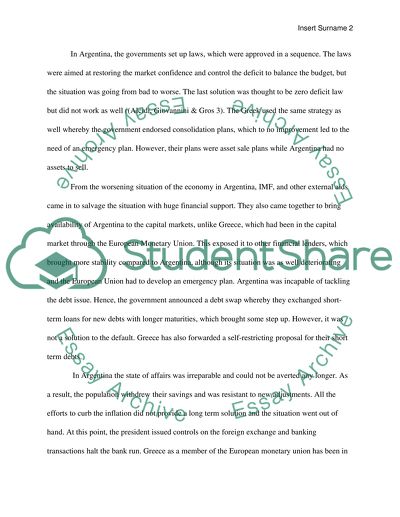 History Repeating Itself: From the Argentine Default to the Greek Tragedy